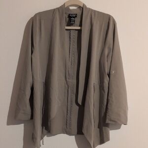 Soho Tan Blazer with Shawl Collar and Waterfall Design